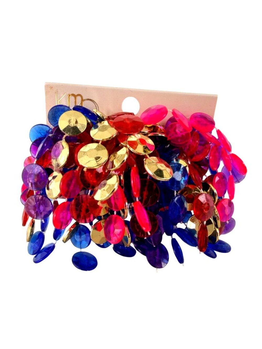 Vintage LARGE 80s Statement KMO Fireworks Disco Party Rave Clip-On Earrings